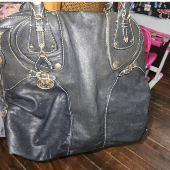 🍂🍁Y2K VERY RARE JUICY COUTURE REAL LEATHER SATCHEL - Picture 7 of 9